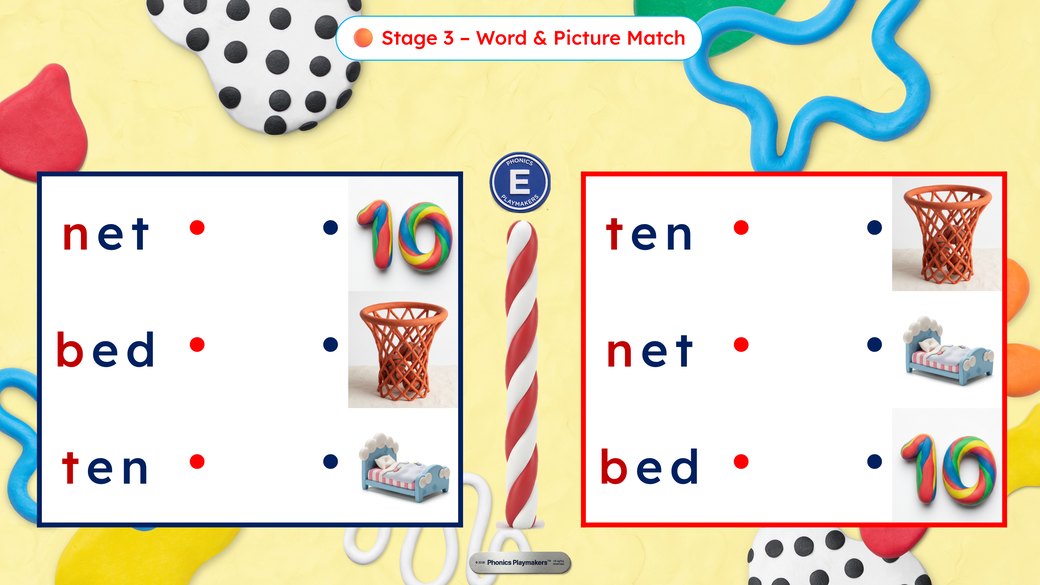 Stage 3 Word and Picture Match: words to join to their matching pictures